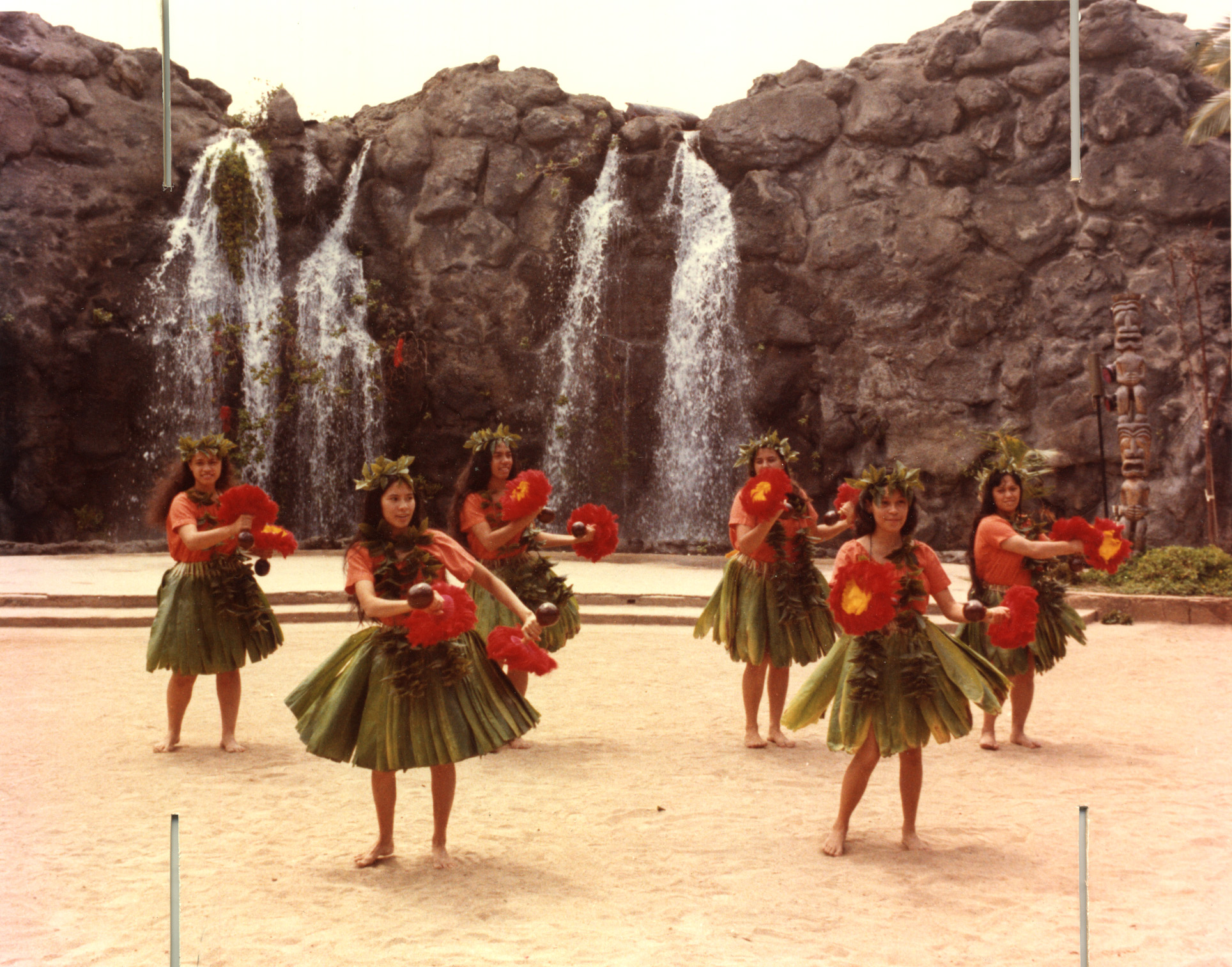 Hula dancers on the Hale Aloha stage