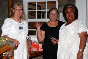 Sister Missionaries working at the Haunted Lagoon