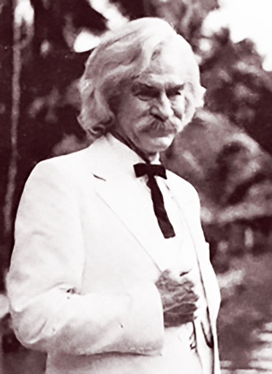 "Colonel" Mark Twain at the Center? Sort of, but no: He was an actor helping put together a tour operator brochure in 1985. 